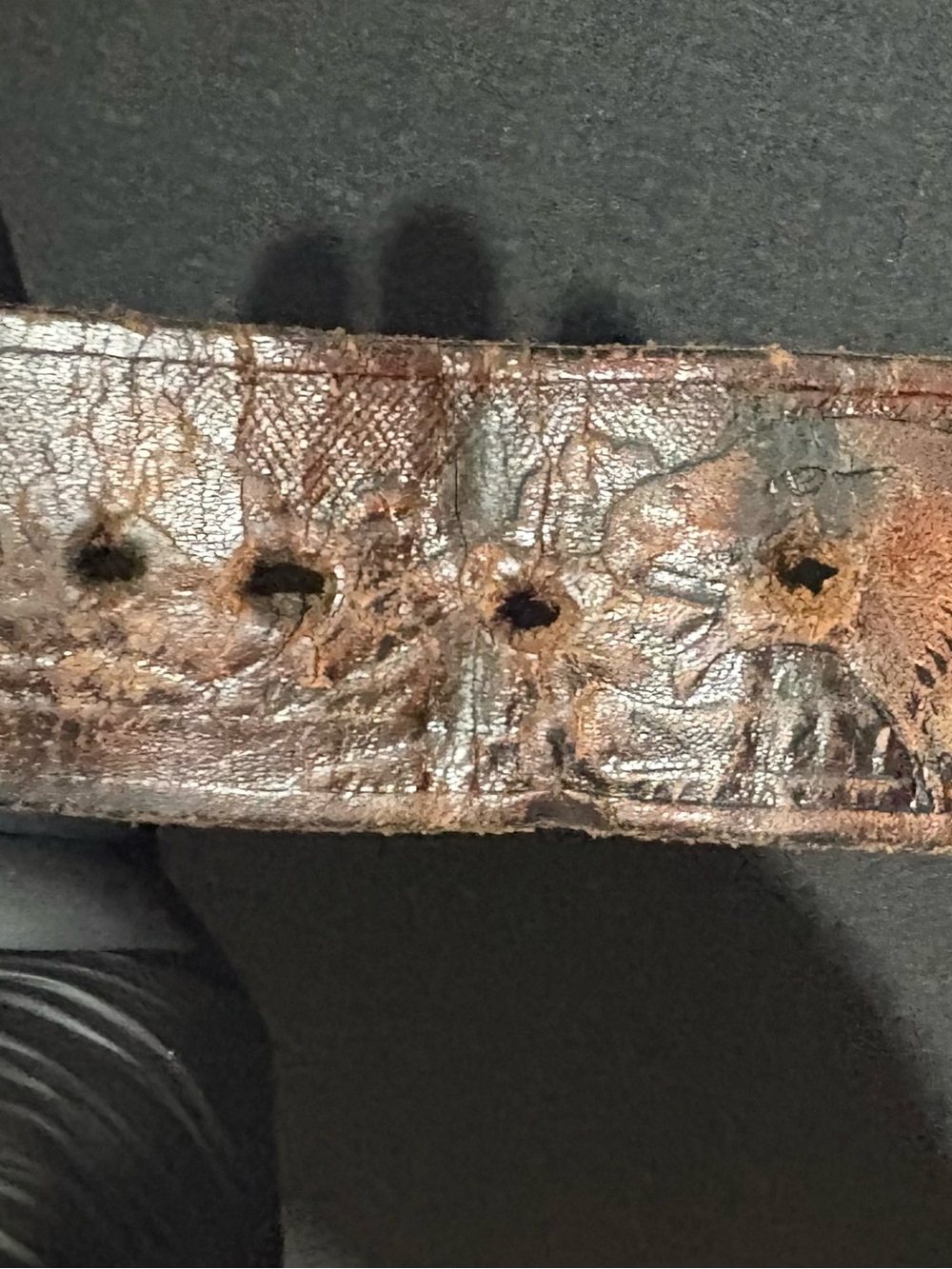 VTG. Raintree Native Southwest Thunderbird Silver Belt Buckle Leather Belt 77-81 - Picture 11 of 14